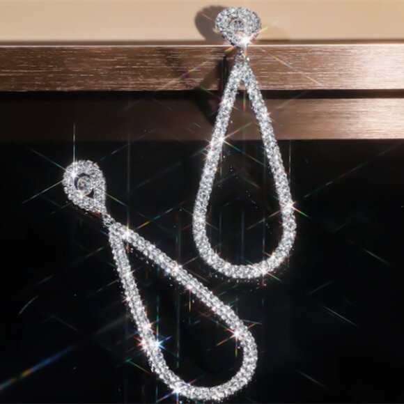 Luxurious and high-end long-style earrings with delicate decorations - Picture 2 of 2